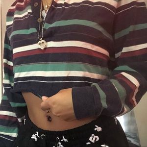 striped cropped sweater